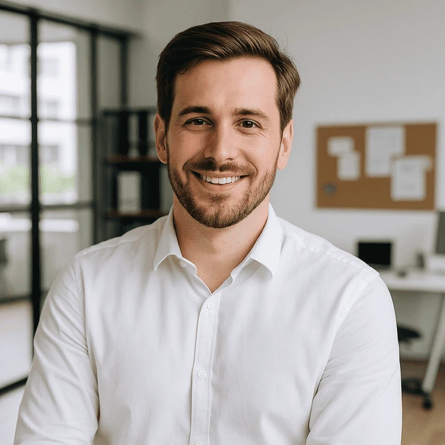 happy business finance company owner smiling after getting great seo results